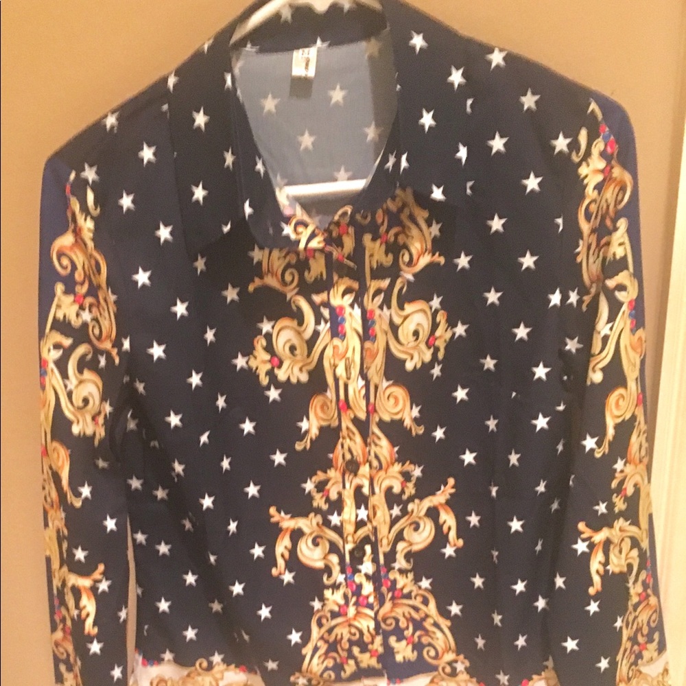 Printed button down